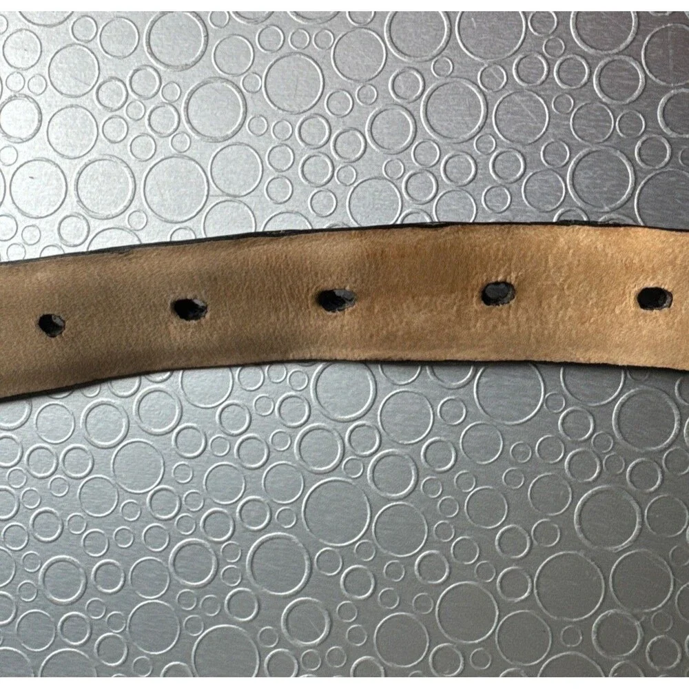 Vtg Western Black Leather Concho Belt Strap No Buckle Italian Calfskin Mens 44